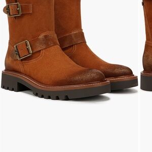 Sam Edelman Brown Suede Moto Boots